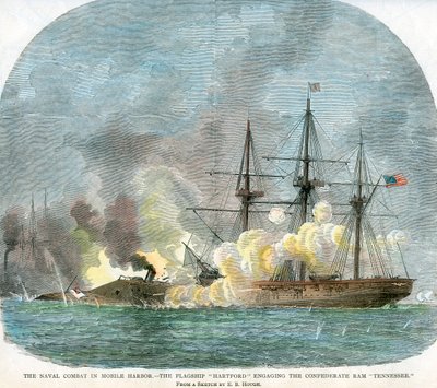 المعركة البحرية في موبايل هاربور ، ألاباما ، الحرب الأهلية الأمريكية ، 5 أغسطس 1864 بواسطة غير معروف