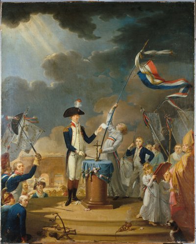 قسم La Fayette في مهرجان الاتحاد ، 14 يوليو 1790 ، 1791. بواسطة غير معروف