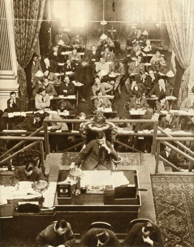 افتتاح Dail Eireann ، أو مجلس النواب ، دبلن ، أيرلندا ، 9 سبتمبر 1922 ، 1935. بواسطة غير معروف