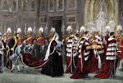 الموكب الملكي في قصر وستمنستر في طريقه إلى مجلس اللوردات ، 1886 ، 1900 بواسطة غير معروف