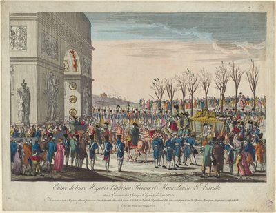 موكب زفاف نابليون وماري لويز على طول الشانزليزيه في 2 أبريل 1810 ، 181 بواسطة غير معروف