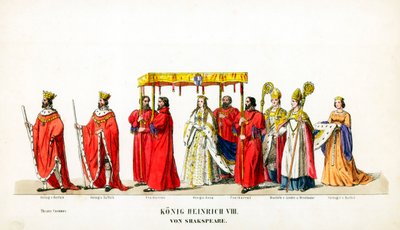 تصاميم أزياء المسرح لمسرحية شكسبير ، هنري الثامن ، القرن التاسع عشر بواسطة غير معروف