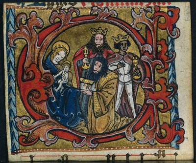 ثلاثة قصاصات من قداس: الأولي C مع عشق المجوس ، ج. 1470-1500. بواسطة غير معروف