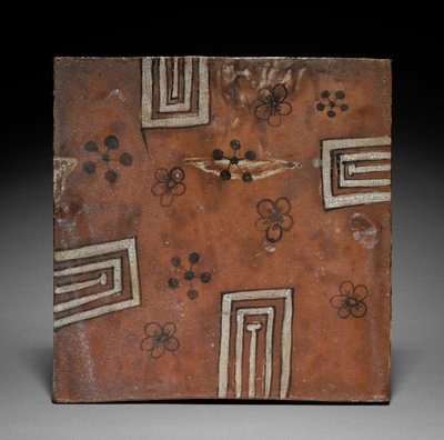 بلاط: Red Oribe Ware ، منصة للشاي في الصيف ، ج. 1600. بواسطة غير معروف
