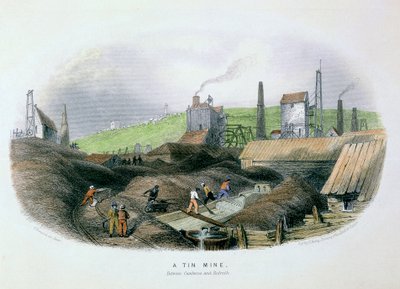 منجم القصدير بين كامبورن وريدروث ، كورنوال ، c1860 بواسطة غير معروف