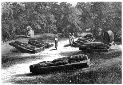 مقابر Gond Rajahs ، تشاندا ، وسط الهند ، 1875 بواسطة غير معروف