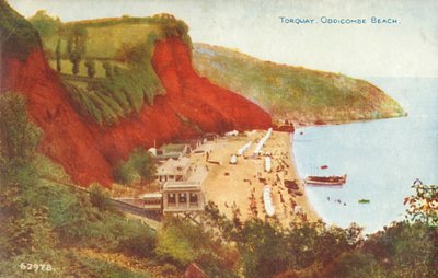 Torquay ، شاطئ Oddicombe ، أواخر القرن التاسع عشر وأوائل القرن العشرين. بواسطة غير معروف