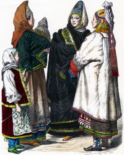 الزي الروسي التقليدي ، c1850 بواسطة غير معروف