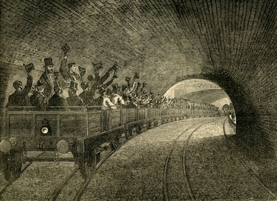 رحلة تجريبية على السكك الحديدية تحت الأرض ، 1863 ، c1876. بواسطة غير معروف