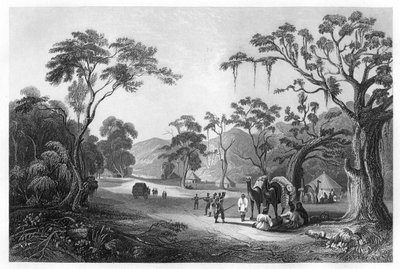 نزل الجنود عند مدخل ممر كيري ، شمال ميروت ، الهند ، c1860 بواسطة غير معروف