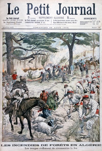 جنود يحاولون احتواء حريق غابة ، الجزائر ، 1904 بواسطة غير معروف