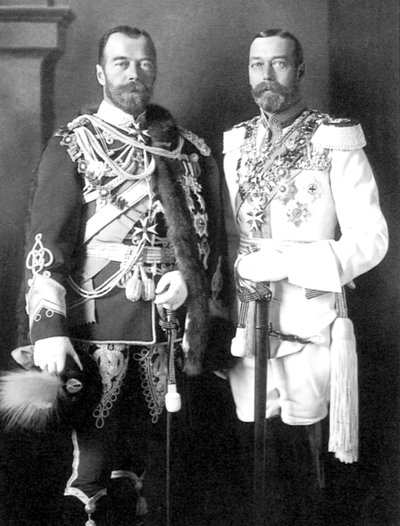 القيصر نيكولاس الثاني من روسيا وجورج الخامس من المملكة المتحدة ، 1913 بواسطة غير معروف