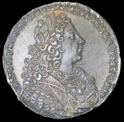 القيصر بيتر الثاني من روسيا. الروبل الفضي 1728 ، 1728 بواسطة غير معروف
