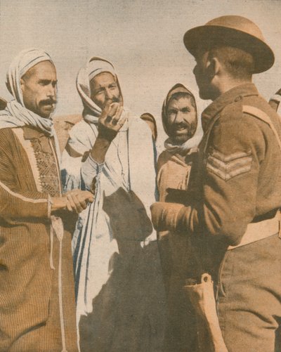 عرب تونسيون يرحبون برقيب بريطاني في شاواش 1943 بواسطة غير معروف