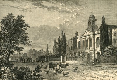 Turnpike في طريق هامبستيد وكنيسة القديس جاميس ، في عام 1820 ، c1876. بواسطة غير معروف