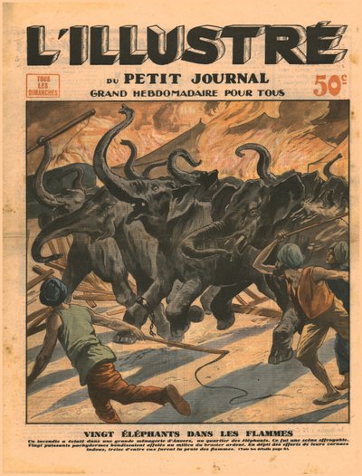 عشرون فيلًا في النيران ، 1932. بواسطة غير معروف