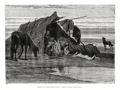 التخييم Tziganes في Puszta ، 1886 بواسطة غير معروف