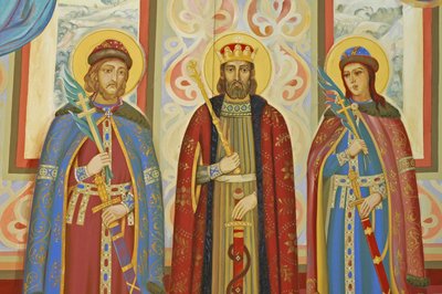 Ukraine, Kiev, St Michaels Orthodox Monastery (orig1108, reconst. 2001), external fresco بواسطة غير معروف
