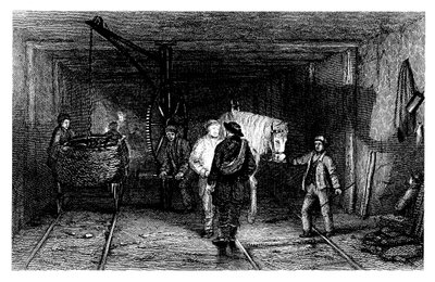 مشهد تحت الأرض في منجم فحم ، 1860 بواسطة غير معروف