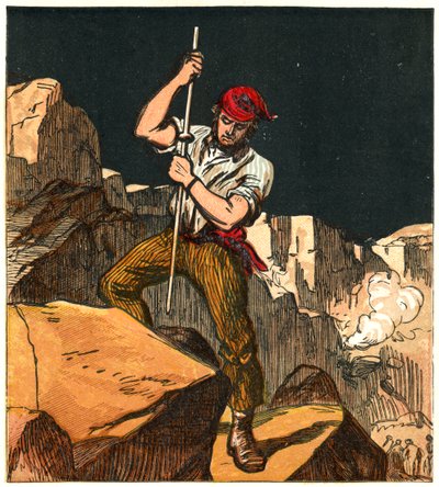 استخدام البارود في محجر الحجر ، 1867 بواسطة غير معروف