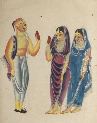 Vaishnava Devotee مع امرأتين ، 1800s. بواسطة غير معروف