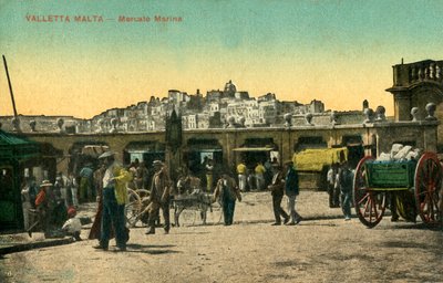 فاليتا مالطا - السوق البحرية ، c1918-c1939. بواسطة غير معروف