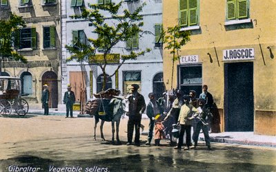 باعة الخضار ، جبل طارق ، 1945 بواسطة غير معروف