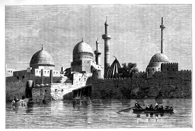 منظر لموصل من نهر دجلة ، العراق ، c1890 بواسطة غير معروف