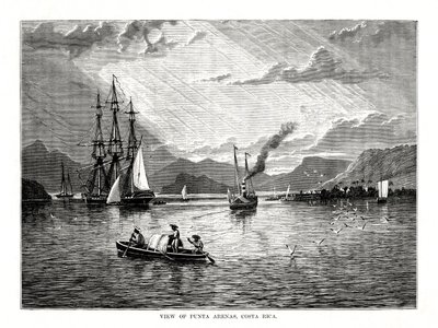 منظر لبونتا أريناس ، كوستاريكا ، 1877 بواسطة غير معروف
