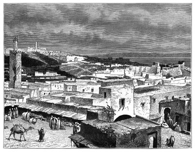منظر لطنجة ، المغرب ، من جهة اليابسة ، c1890 بواسطة غير معروف