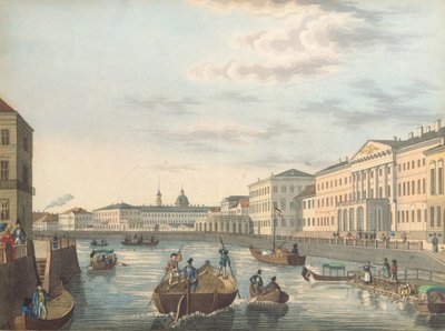 منظر لنهر فونتانكا في سانت بطرسبرغ ، 1820 بواسطة غير معروف