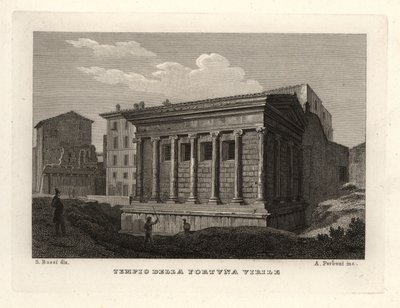 منظر لمعبد Portunus أو Tempio di Portuno أو Tempio della Fortuna Virile بواسطة غير معروف