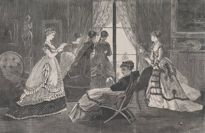 انتظار المكالمات في يوم رأس السنة الجديدة Harper's Bazar، Vol. الثاني ، 2 يناير 1869. بواسطة غير معروف