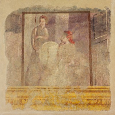 جزء من اللوحة الجدارية من الجدار الشمالي للغرفة H من فيلا P. Fannius ...، ca. 50-40 ق بواسطة غير معروف