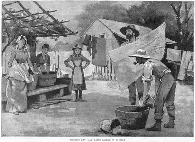 يوم الغسيل - تم استدعاء جميع الأيدي للمساعدة ، 1889 بواسطة غير معروف