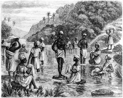 غسل الملابس ، سانتو دومينغو ، 1873 بواسطة غير معروف