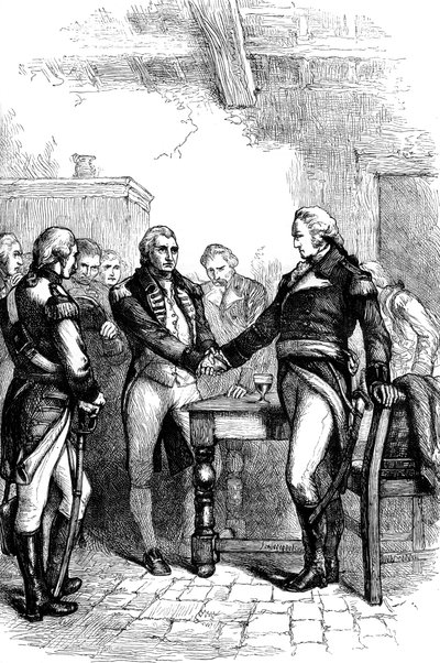 واشنطن تأخذ إجازات رفاقه القدامى ، 1783 ج .1880 بواسطة غير معروف