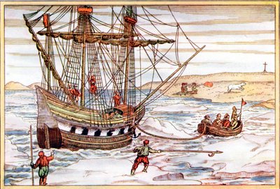 سفينة ويليم بارنتس بين الجليد القطبي ، 1594-1597 بواسطة غير معروف