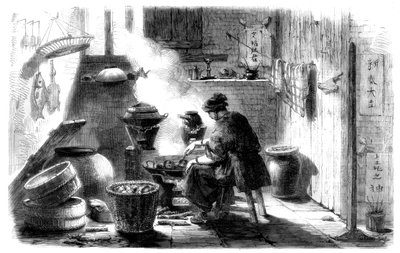 امرأة تعد الكعك للعام الصيني الجديد 1861 بواسطة غير معروف