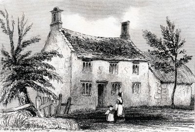 Woolsthorpe Manor ، بالقرب من Grantham ، Lincolnshire ، مسقط رأس السير إسحاق نيوتن ، 1840 بواسطة غير معروف