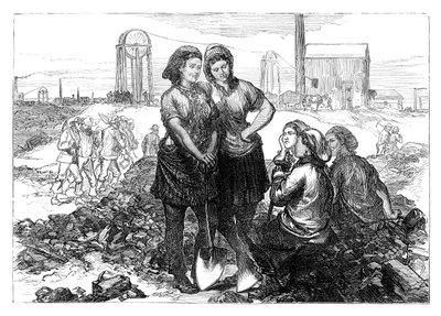 تعمل الفتيات في Wigan Collieries ، أواخر القرن التاسع عشر بواسطة غير معروف