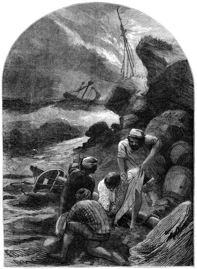 حطامون يجردون جثة السير سي شوفيل ، 1707 ، القرن التاسع عشر بواسطة غير معروف