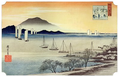 Yabase No Kihan قوارب صيد عائدة إلى ياباس ، c1834 1925 بواسطة غير معروف