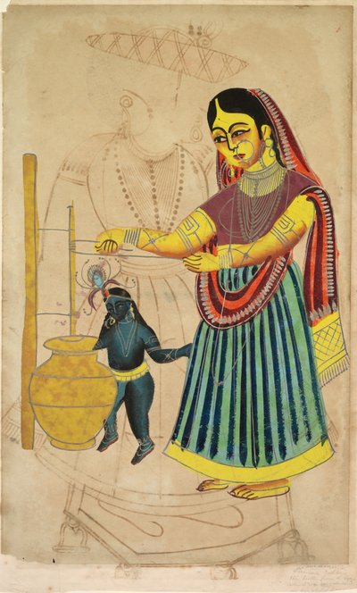 Yasoda Churning Butter ، 1800s. بواسطة غير معروف