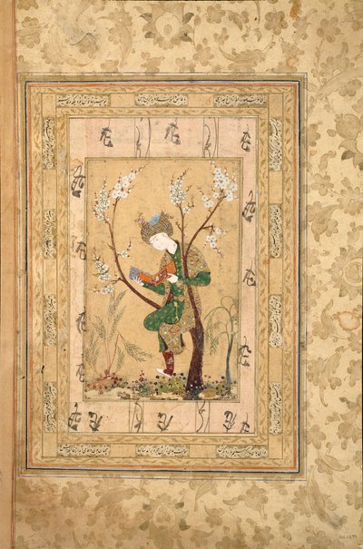 يجلس الشباب في شوكة شجرة مزهرة ، 1560s بواسطة غير معروف