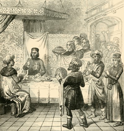 تناول طعام Zizim مع Grand Master of Rhodes ، 1890. بواسطة غير معروف