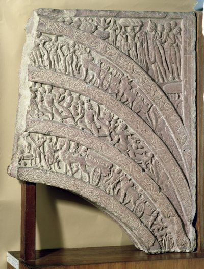 عتبة من بوابة ، حجر رملي أحمر ، Mathura ، UP ، القرن الثاني الميلادي بواسطة غير معروف غير معروف