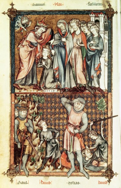 خط العرض 1023 f.7v David و Goliath مع Saul بواسطة Le Bel de Breviare بواسطة غير معروف غير معروف