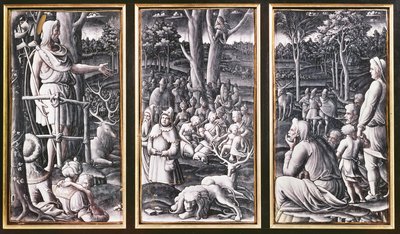 Limoges triptych من القديس يوحنا المعمدان الوعظ في البرية ، القرن السادس عشر بواسطة غير معروف غير معروف
