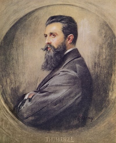 صورة تيودور هيرتزل (1860-1904) (باستيل على ورق) بواسطة Unbekannt Unbekannt